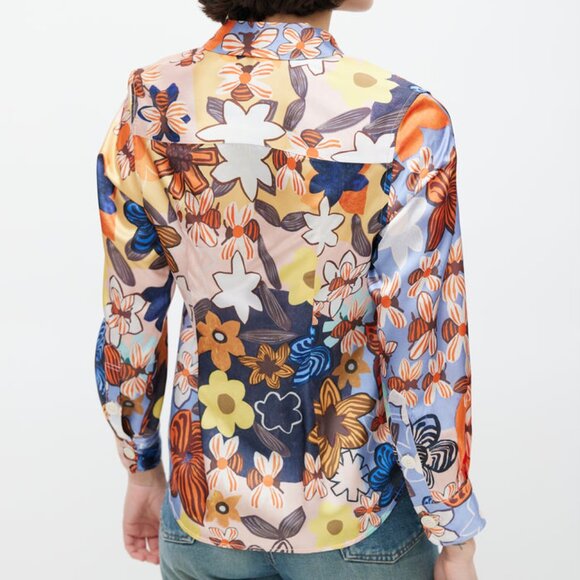 Acne Studios Retro Floral Print Satin Shirt – M (EU 38) - Picture 13 of 14